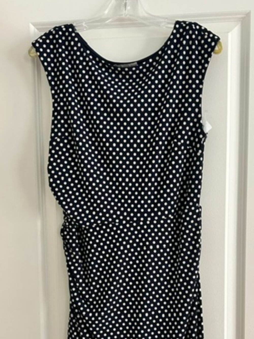NWT Dressbarn Polka-Dot Sleeveless Sheath Dress, Size 12
